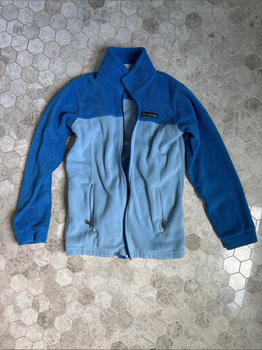 Columbia Boy’s Two-Tone Blue Full-Zip Fleece Jacket